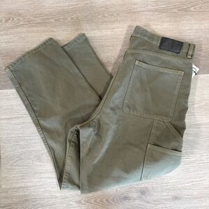 BDG Carpenter Pants Mens 38 Olive Green Straight Leg Workwear Denim Jeans
